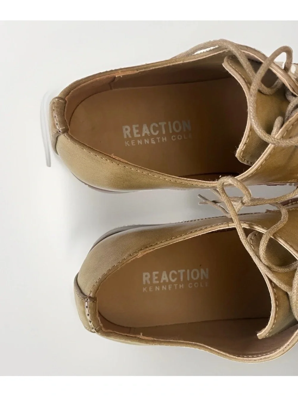 Kenneth Cole Reaction Blake Lace Up Oxford Cap Toe Dress Shoes Tan Men’s 8.5